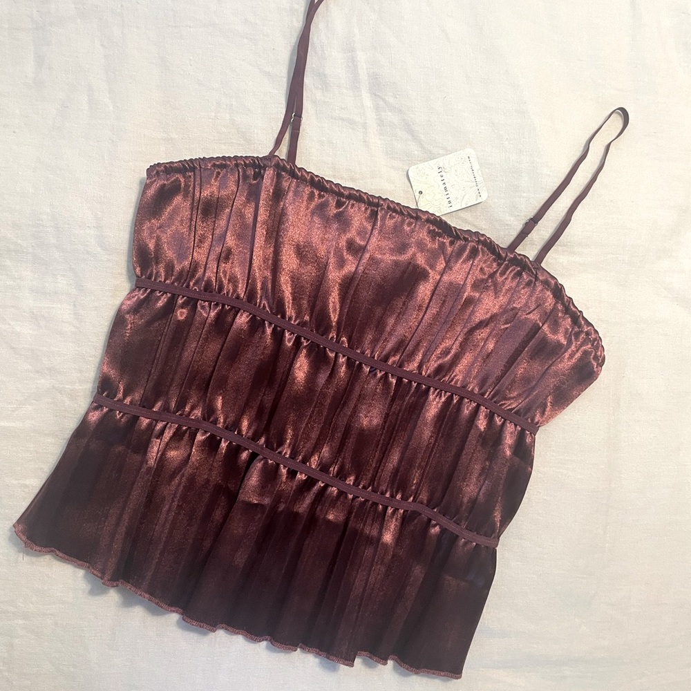 Free People Intimately Silk Ruffled Top